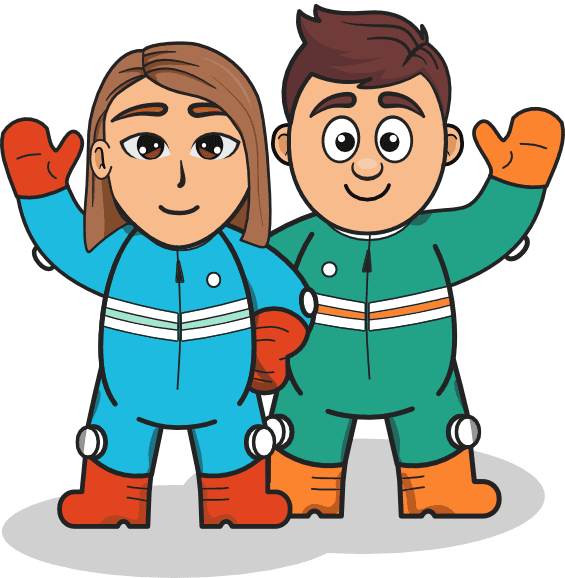 Boy and Girl waving welcome